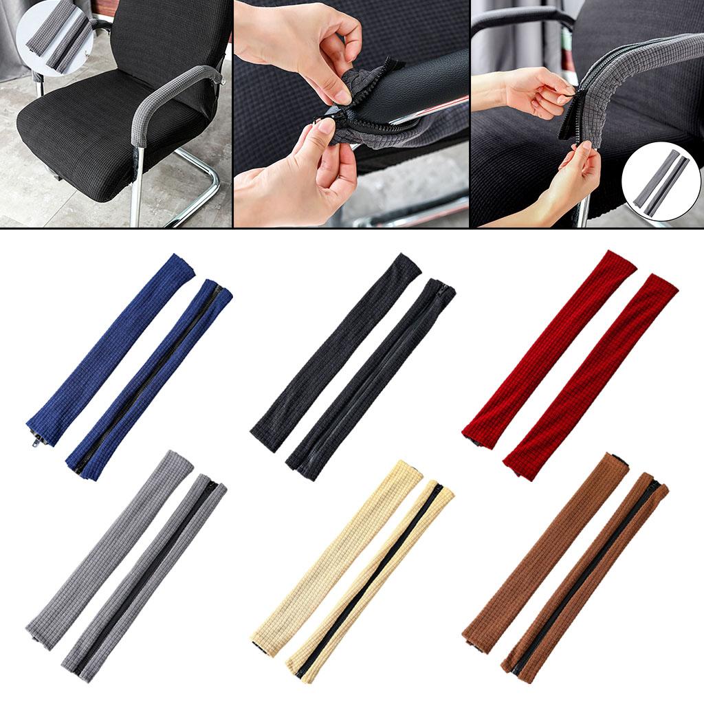 2/комплект чехлов на подлокотники офисных кресел из полиэстера с застежкой-молнией, удобные съемные чехлы на подлокотники длиной 17,72 дюйма