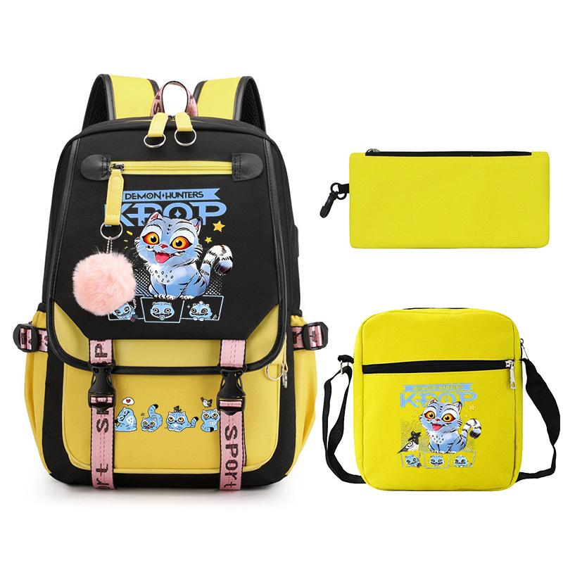 Animation Cartoon With High Value Schoolbag, Primary And Secondary School Students Leisure Backpack, Pencil Bag Set