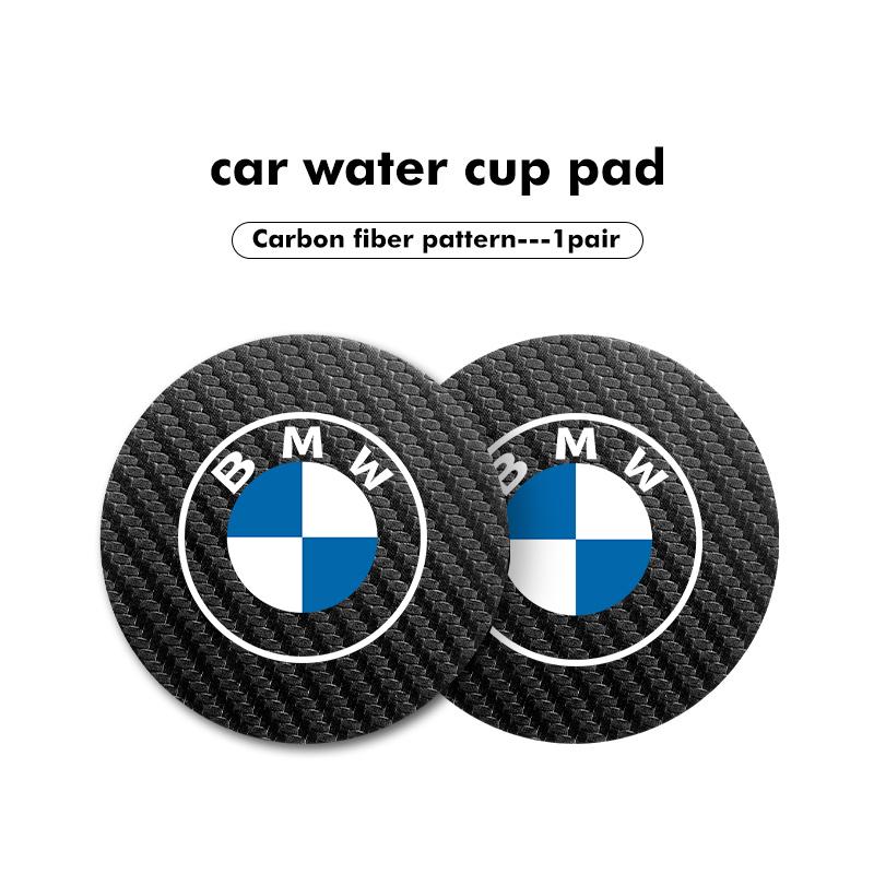 WQQ23 2pcs Car Coaster Water Cup Holder Anti-Slip Pads Accessories For BMW 1 3 5 7 Series M F01 F20 F10 F13 E52 E53 E60 E93