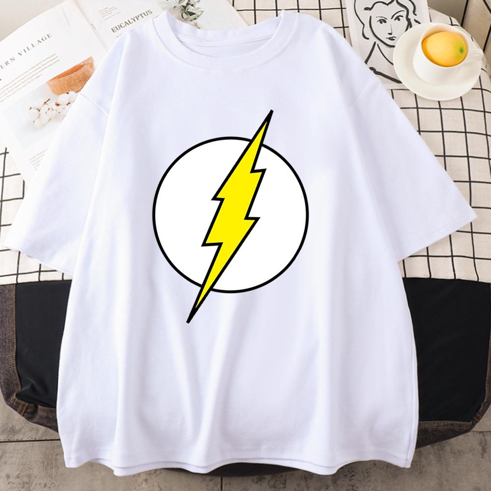 The BIG BANG Theory T Shirt The Lightning Print T-Shirt For Men Cotton Oversized Clothing Casual Street Short Sleeve Soft Tees