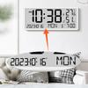 LCD Large Screen Digital Wall Clock Temperature Humidity Time Display Multifunctional Electronic Dual Alarm Clock Room Decors
