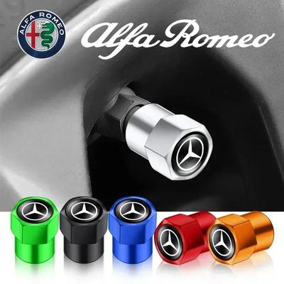 4pcs Car Tire Valve Caps Emblem Metal Cap Case For Mercedes Benz B/C/E/S Class A Class C200L GLC GLE CLA Accessories Car Styling  P1