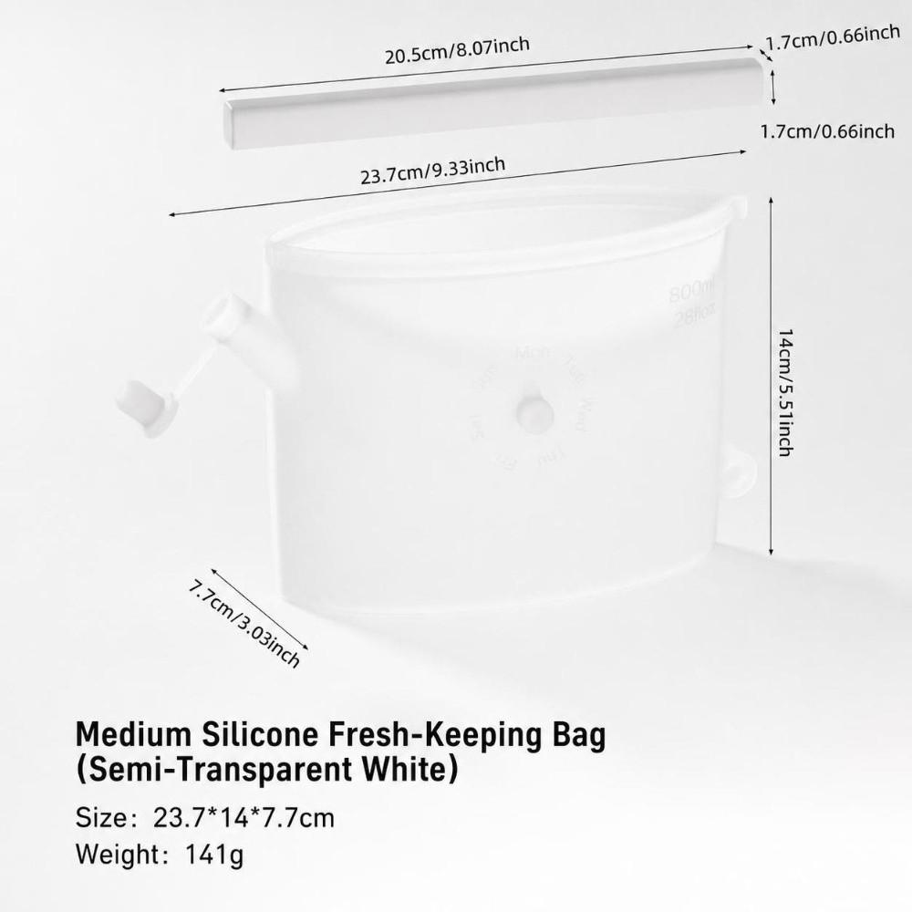 Reusable Refrigerator Food Storage Bag Silicone Fruit Freezer Seal Bag for Kitchen