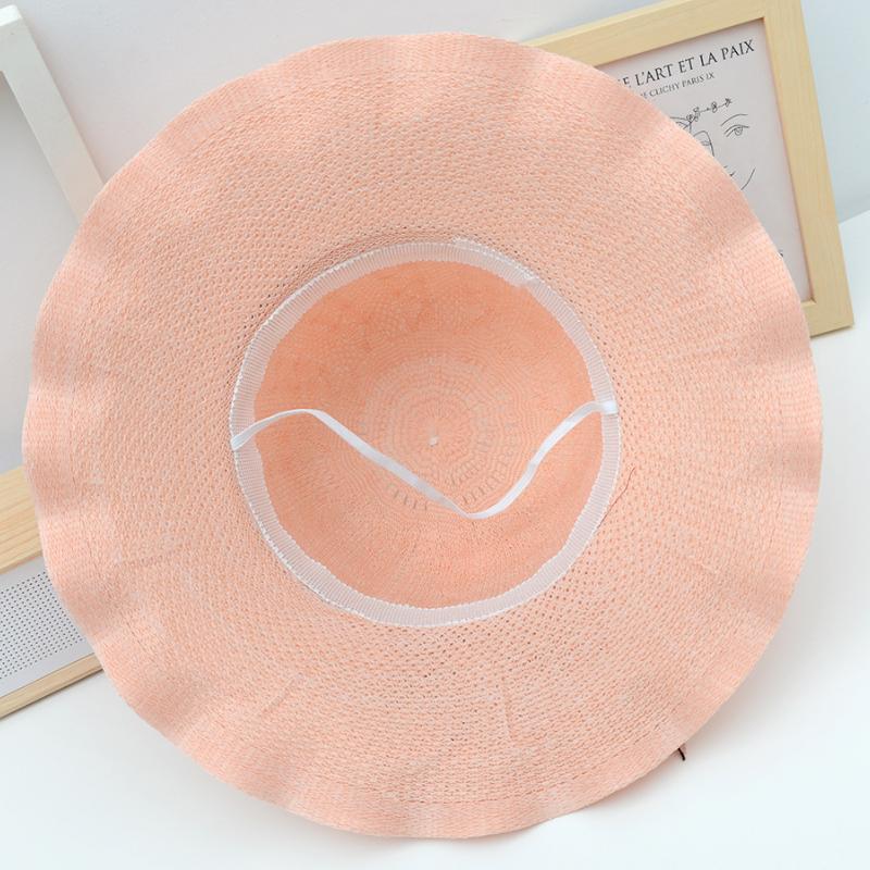 Летняя женская шляпа с волнистыми краями и большими полями для защиты от солнца и солнцезащитного козырька, женская пляжная шляпа от солнца с защитой от ультрафиолета, пляжная шляпа