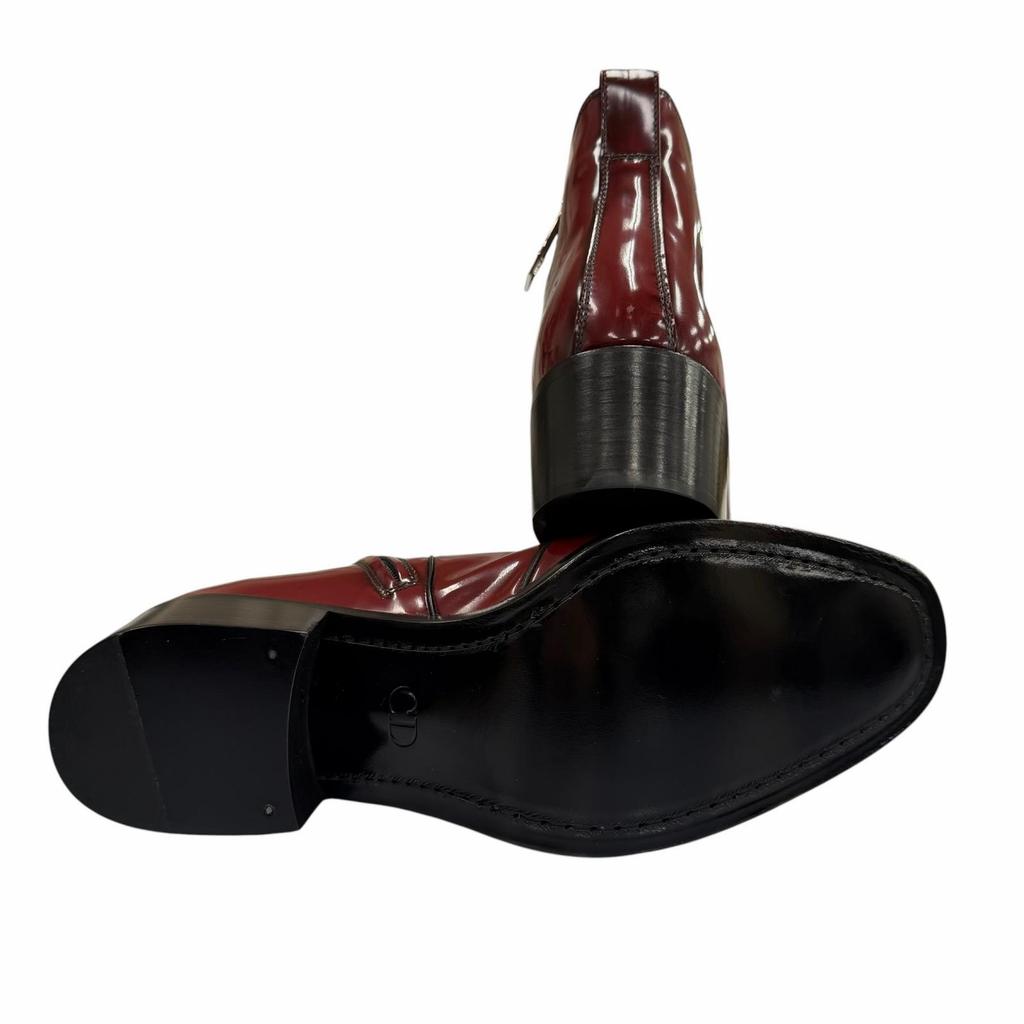 Pristine DIOR short boots HEEL BOOTS Red Patent leather mens Used