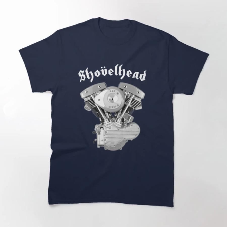 Американский мотоцикл VTwin Shovelhead Двигатель Мотоциклист Футболка 100% Хлопок Круглый вырез Короткий рукав Повседневная мужская футболка Размер S3XL