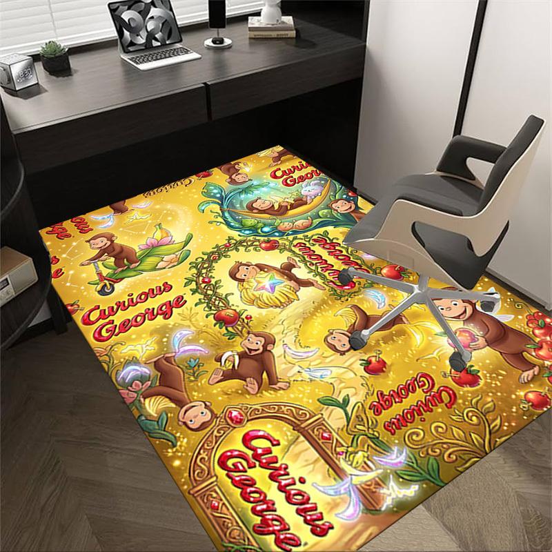 1PC Curious George Non-Slip Floor Carpet Compatible for Office&Living Room&Bedroom&Dining room - Soft & Pattern-G0358