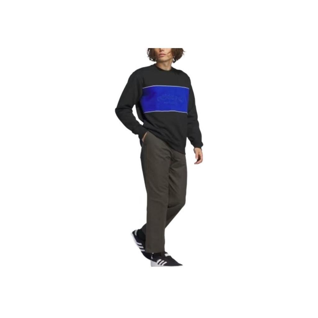 adidas Unisex Arched Logo Crewneck Sweatshirt Black Royal Blue White Unisex IY1623