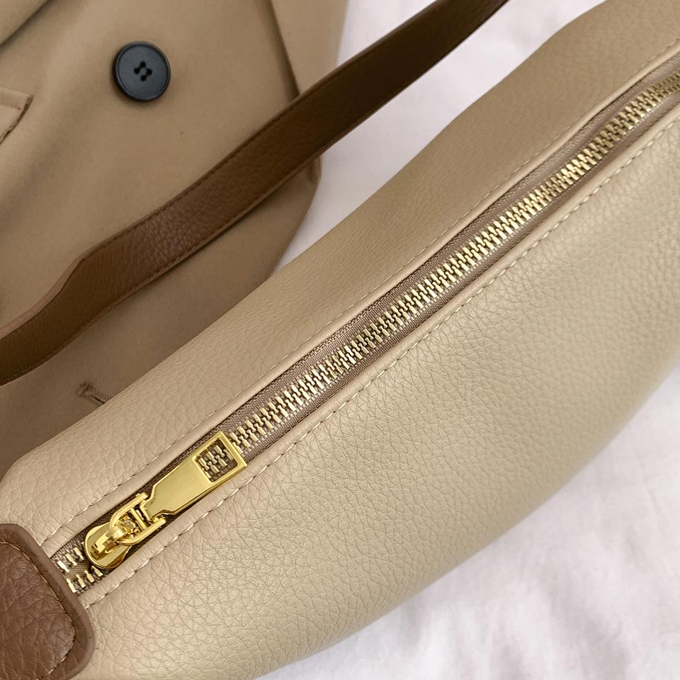 2025 Осень/Зима Женская Универсальная Сумка-пельмень из Мягкой Кожи, На одно плечо, Через плечо, Стиль под мышкой