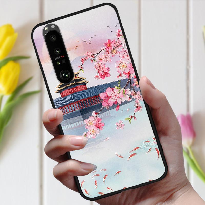 3D Тисненый Цветочный Чехол Для Sony Xperia 10 III Чехол Милый Рельефный Чехол Для Sony Xperia 1 III 5 III 10III Чехол На Телефон Coque Модный