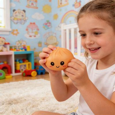 Игрушка-паровая булочка для снятия стресса Портативная для путешествий Медленно поднимающаяся Улыбающаяся булочка Сенсорная игрушка для детей и взрослых Мягкий стресс-болл Булочка Сжимать Щипать Игрушка-фиджет