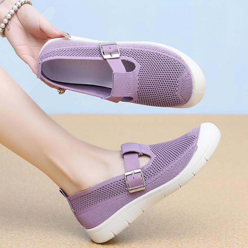Женские повседневные беговые дышащие трикотажные летние сетчатые спортивные повседневные сандалии для мам