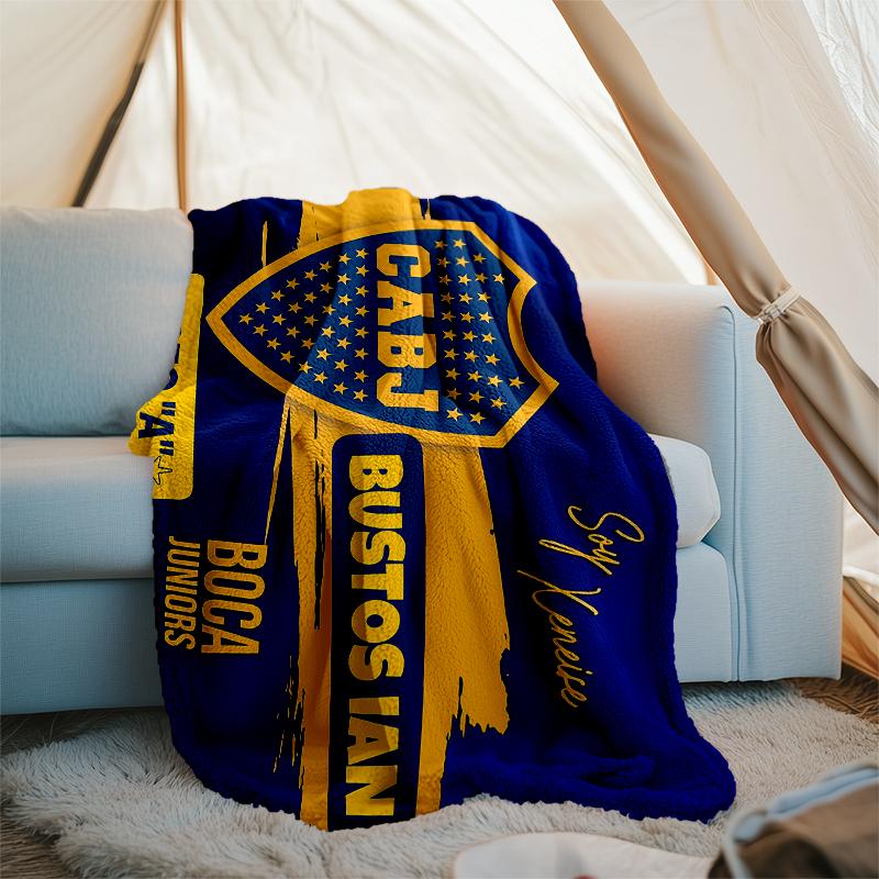 Club Atlético Boca Juniors printed throw blanket—soft,warm;versatile blanket for all seasons—perfect as &air-conditioning throw,nap blanket