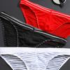 Men Mesh Striped Transparent Briefs Low Waist Ultra-thin Ice Silk Sexy Breathable Underwear Underpant Men Gays Sissy Panties