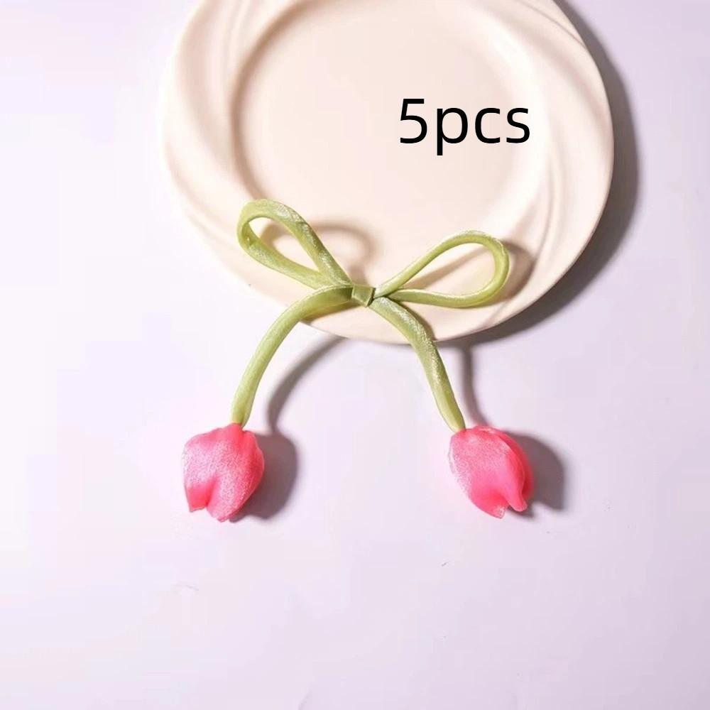 5Pcs Ornaments Tulip Lace-up Straps Sweet Hair Cord Accessories Elegant Curtain Tieback  Cake