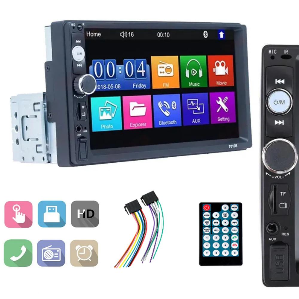 7-дюймовый 1DIN MP5 автомагнитола 7010B/7012B/7018B/7023/универсальная, сенсорный дисплей, FM, USB, Bluetooth, AUX мультимедиа с экраном