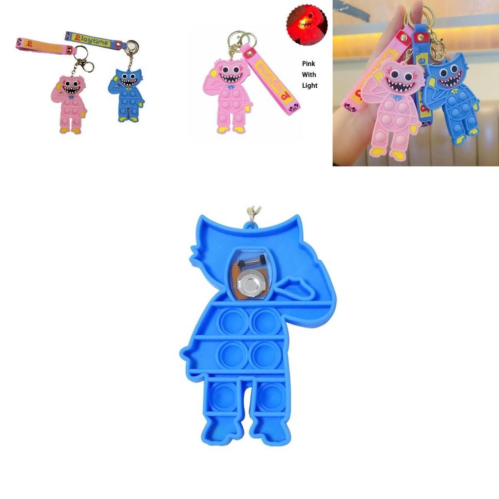 Светодиодный брелок-игрушка Poppy Playtime Huggy Wuggy, забавный и безопасный кулон для снятия стресса со светом