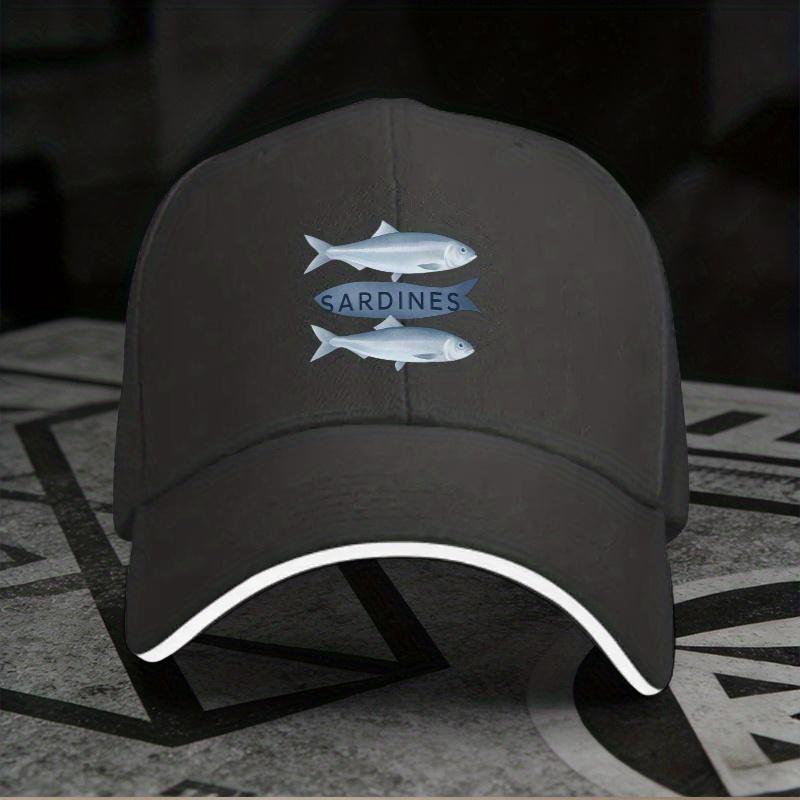 New A Single Adjustable Baseball Cap Featuring 'SARDINES', a Lightweight Printed Women'S Hat, a Trendy 'Seafood' Men'S Cap, Perf