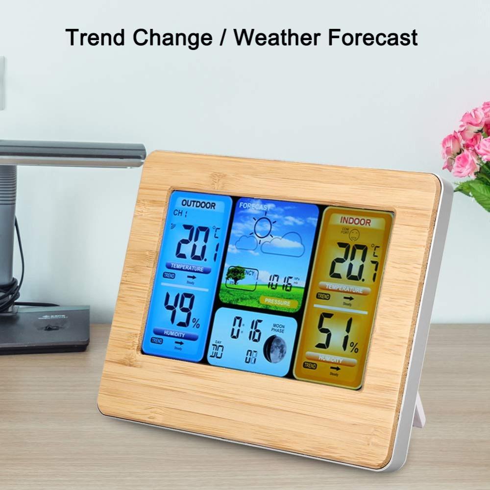 Wireless RF Transmission Weather Station Clock Color Display Weather Forecast Clock  Home Office