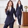 Женский полосатый костюмный набор: Весна/Осень 2025 Формальная Рабочая Одежда для Менеджеров Отеля, Банка и Ресепшн