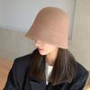 Warm Wool Fisherman Hat Solid Color Fedora Hat Simple Warm Bucket Hat  Outdoor