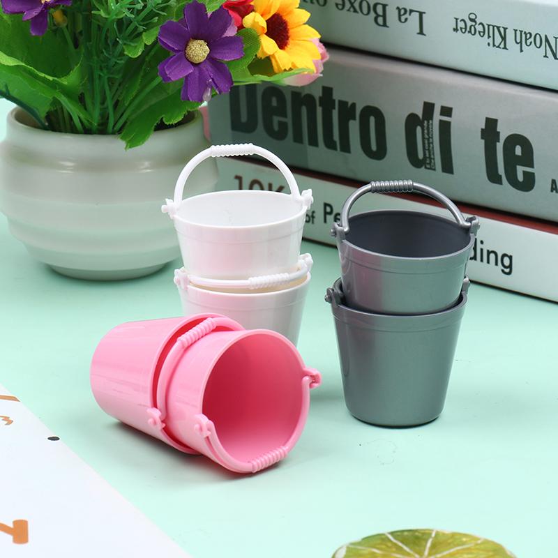 2Pcs 1:12 Mini Cute Buckets Decoration Miniature Toy Kitchen Room Accessories