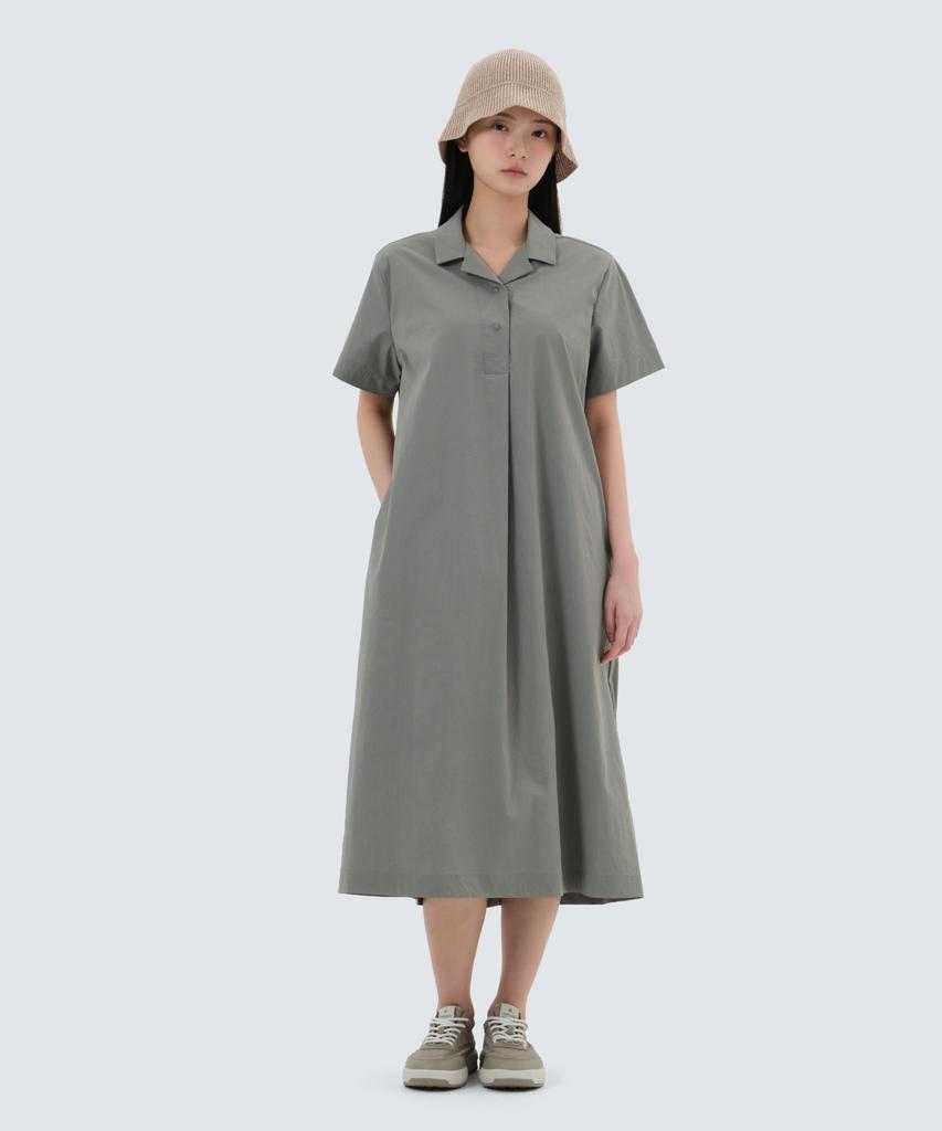 SNOWPEAK APPAREL Охлаждающее платье с воротником-корешком (S25Mwrop61) Светлый хаки