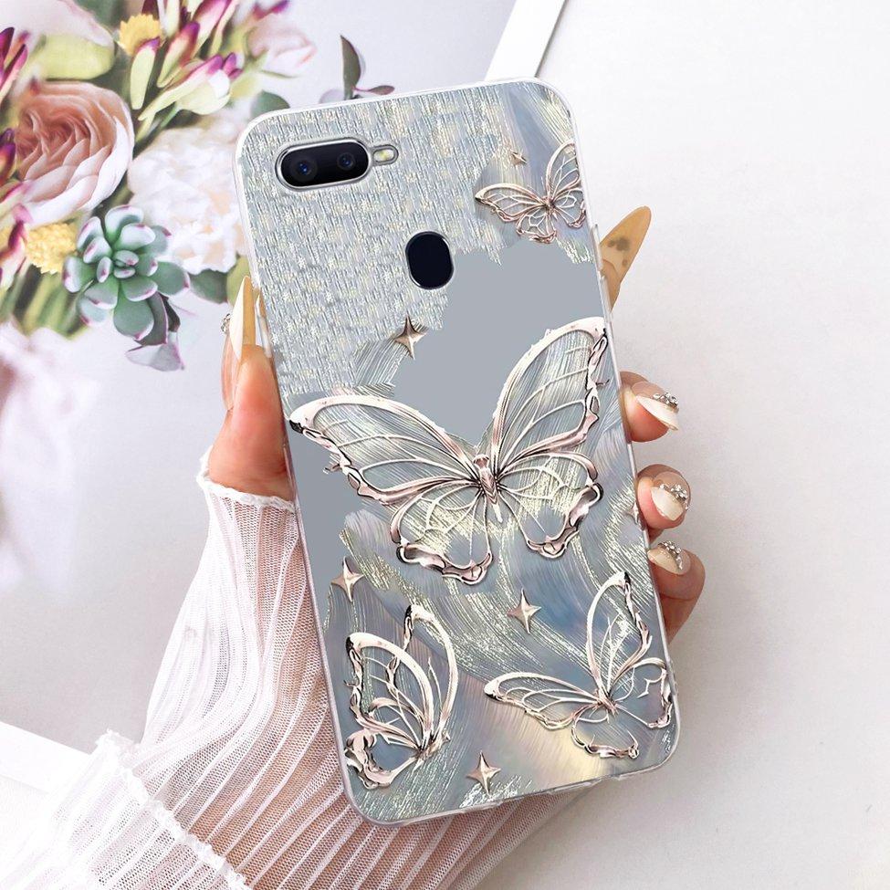 For Oppo F9 Cover For Oppo F9 Pro Case Transparent Cute Kawaii Fashion Butterfly Funny Painted Casing CPH1823 CPH1881 CPH1825