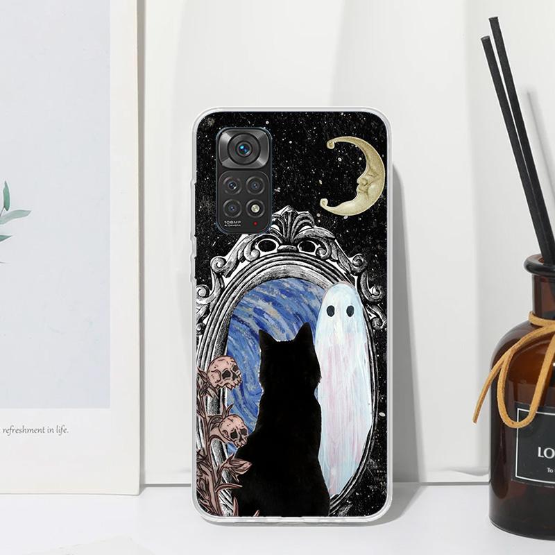 Witch And Cat Colorful Cute Phone Case For Xiaomi Redmi Note 15 13 14S 14 Pro Plus 12S 11S 10S 12 11E 10 11T Art Fundas Back Cov