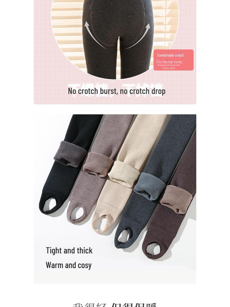 Утолщенные зимние колготки из овечьего флиса для девочек - теплые бархатные полосатые леггинсы