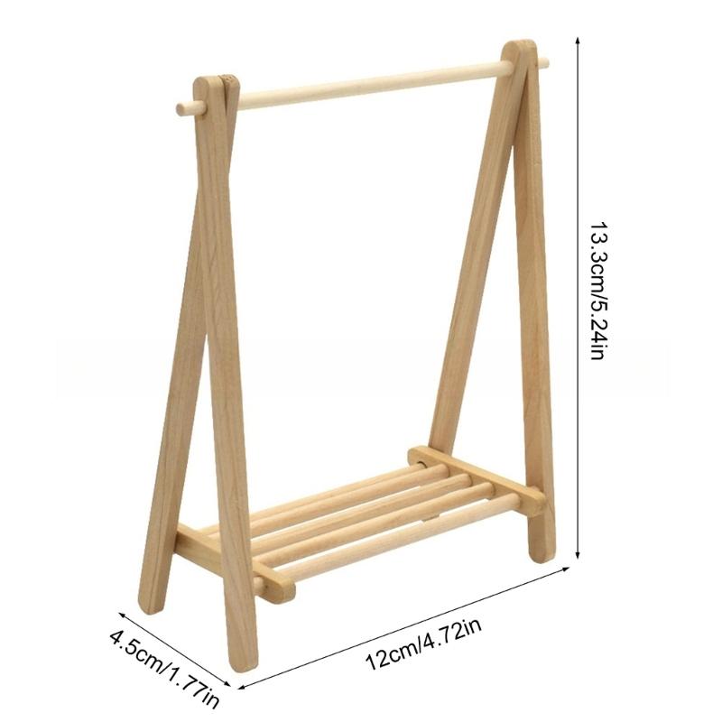 Креативная миниатюрная вешалка для одежды Складные конструкции для кукольных домиков масштаба 1/12 Симуляция деревянных кукольных домиков Декоративная мебель