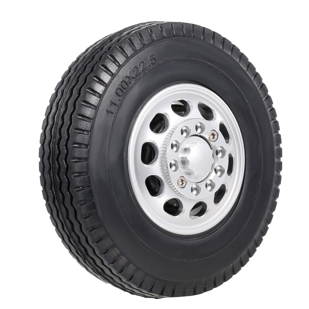 Compatible with Tamiya 1/14 RC Tractor Truck Aluminum Alloy Front & Rear Truck Wheel Rim Tires 6PCS