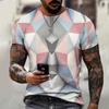 Fashion Hip Hop T-shirt Harajuku Street 3D Diamond Print Pattern Men's Summer Leisure Sports Clothing Top Short Sleeve T-shirt