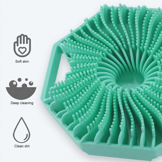 Щетка для душа Многоугольная мягкая кожа Отшелушивающий массаж головы Портативная эргономичная ручка Антисептическая щетка для тела Щетка для ванны и душа Скруббер