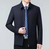 Мужская шерстяная куртка среднего возраста, осенняя новинка, повседневная куртка с лацканами для папы, для бизнеса и государственных служащих, универсальный верх