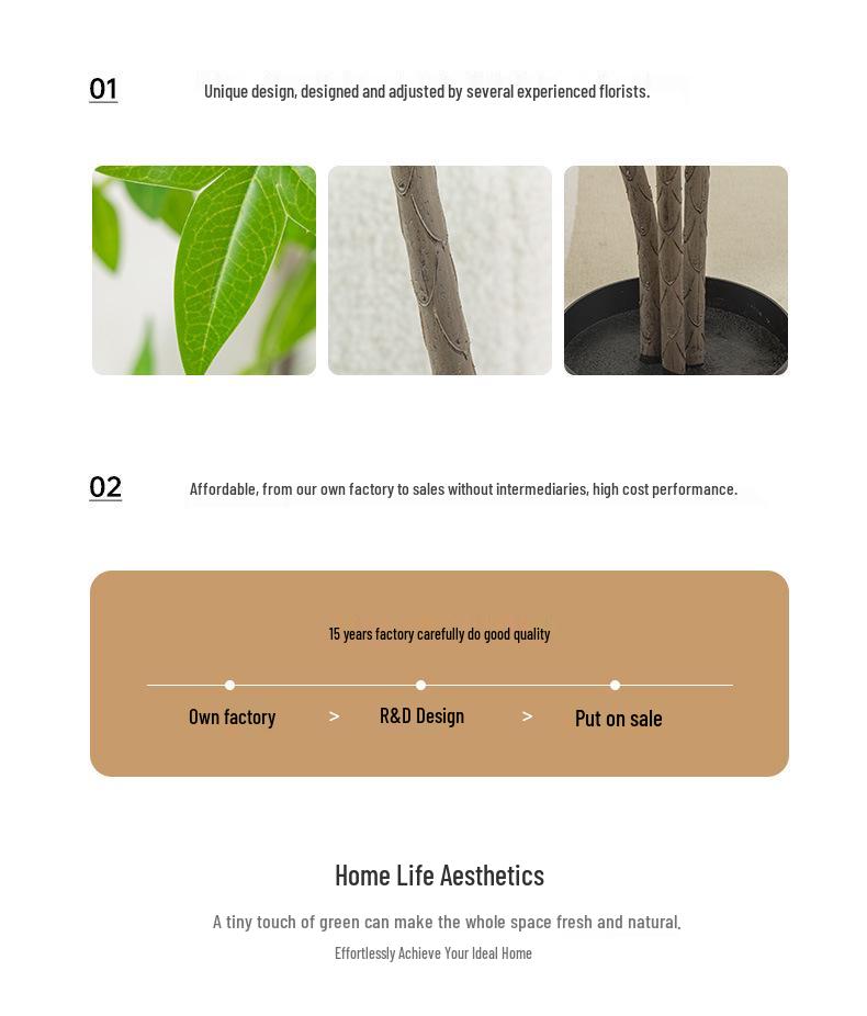 Artificial Nandina Domestica Green Plant for Home Decor - Potted Living Room Ornament or Floor Bonsai