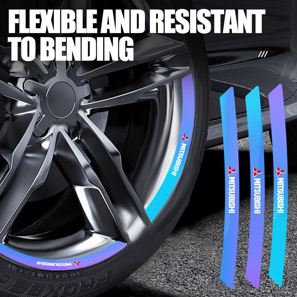 cyhk7 10/20Pcs Car Wheel Hub Reflective Sticker Decals Decoration Accessories For Mitsubishi 9 Ralliart X EX ASX L200 Outlander Lancer