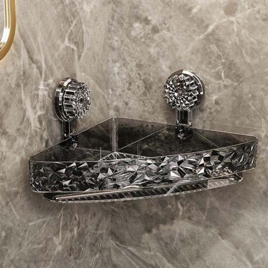 Угловая настенная полка с присоской, стойка для хранения, прочная, выдерживающая большую нагрузку, легко устанавливаемая, прочная полка-органайзер для душа