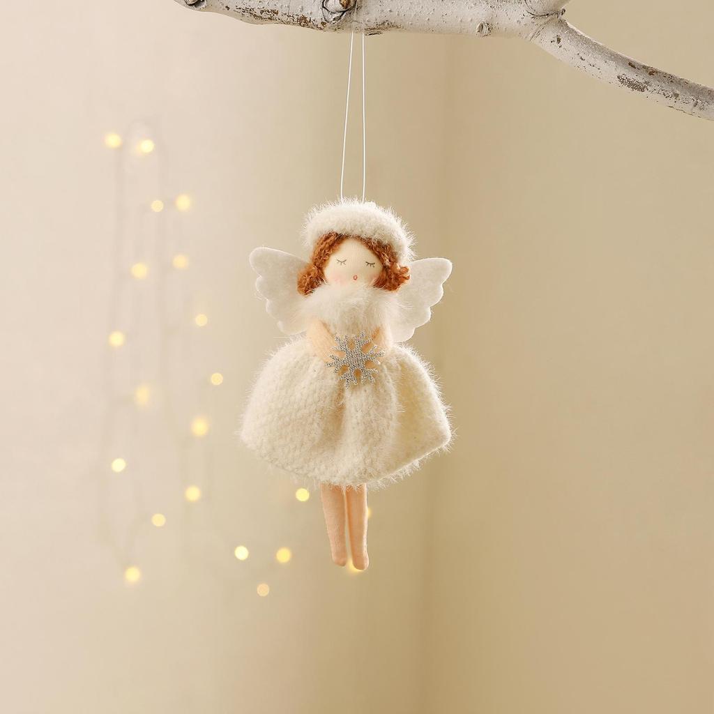 Ручная Вязаная Ангел Украшение на Елку - Рождественская Девочка Кукла Декор