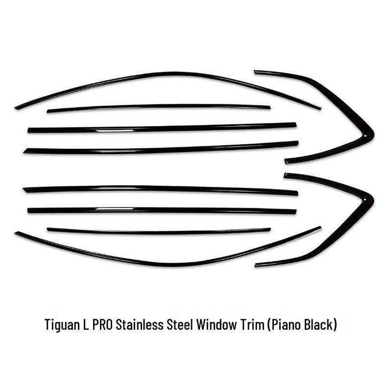 2024 Tiguan L Pro Черный Воин Отделка Окон и Блестящая Полоса Кузова Автомобиля