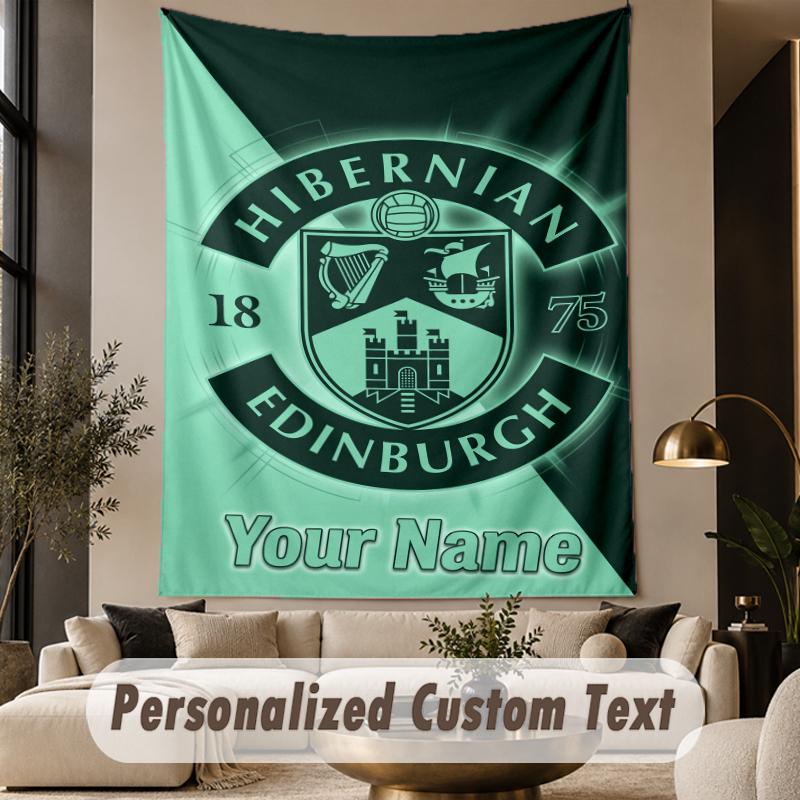 Custom Text Tapestry Hibernian FC Print Wall Tapestry Indoor Living Room Wall Decor