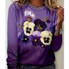 2025 Autumn & Winter Women's New Casual Crew Neck Long Sleeve Top 3D Flower Pattern