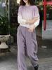 Purple Whisper Gradient Wool Knit Cardigan - 2025 Autumn French Style