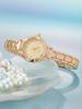 Small Fashion Cute Shape Round Dial Alloy Strap Women's Quartz Watch for Christmas and Halloween Gifts