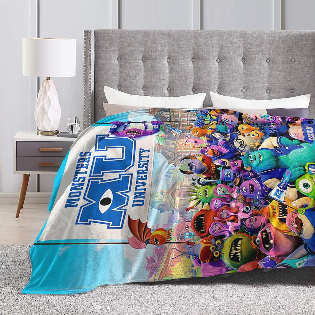 Monsters University Poster blanket Plush Throw blanket Airplane Travel Decoration Ultra-Soft Warm Bedsprea,