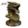 Ретро Фигурка Головы Дракона, Фэнтезийная Статуэтка 3D Печати, Мифическая Коллекционная Скульптура Животного для Декора Дома, Офиса, Стола, Подарок Коллекционерам