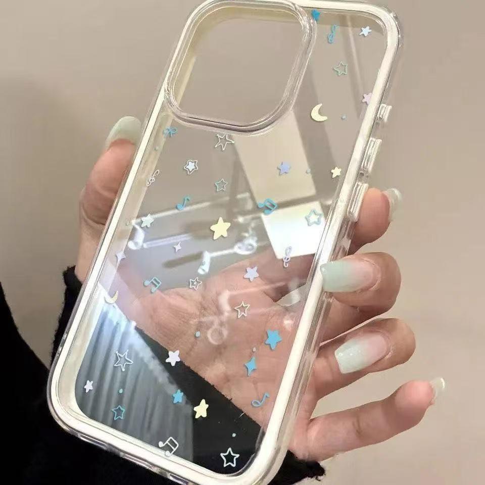 Мягкий чехол двойного назначения "Музыкальная нота Звезда" для Apple 11, 13 Pro, 14, 15, 16, 17 Pro Max.