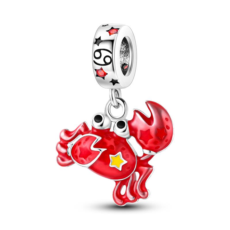 Red Color Series Charms Beads 925 Silver Blood Heart Love Car Strawberry Fruit Dangle Fit Bangle Bracelet DIY Jewelry
