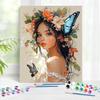 1pc Diy Paint By Numbers Kit Butterfly Girl Handpainted On Canvas By Numbers Crafts By Numbers Acrylic Kits 40x50cm/16x20inch Without Frame