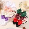 2pcs/set 4.52'' Grosgrain Ribbon Hair Bows Headbands for Women Girls Princess Cute Bowknot Hairbands Headwear Hair Accessories